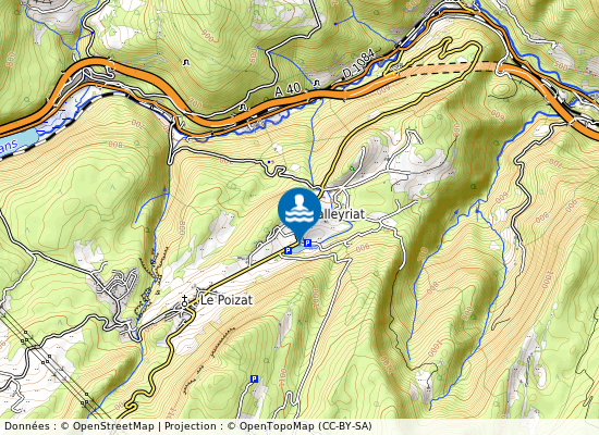 Plan D Eau De Le Poizat - Lalleyriat sur la carte