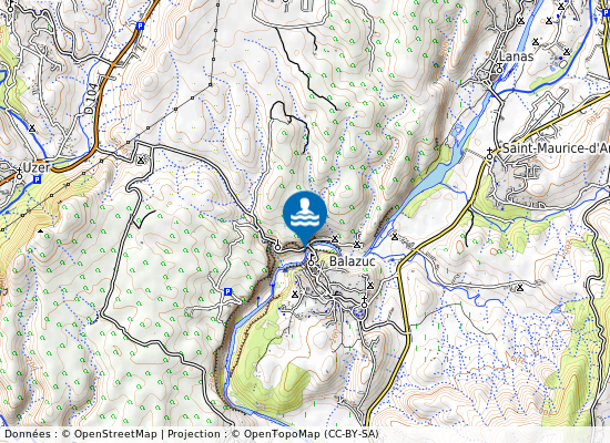 L Ardeche Au Pont De Balazuc sur la carte