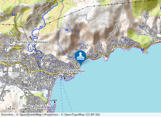 Plage Saint Clair sur la carte