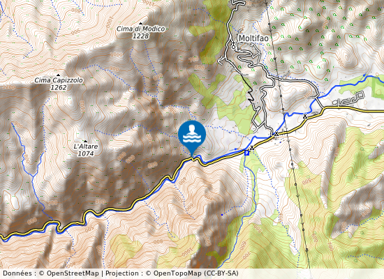 Pont Mulendina sur la carte