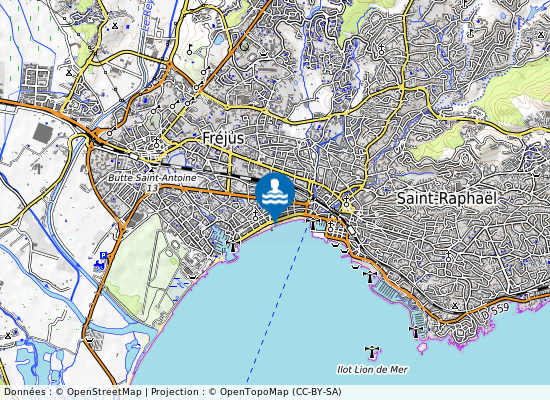 Plage Republique sur la carte