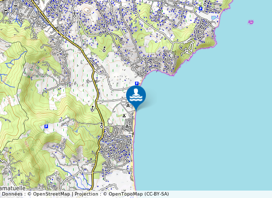 Plage Pampelonne Tamaris sur la carte