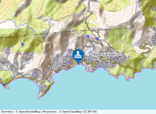 Plage Canadel Ouest sur la carte