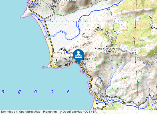 Tiuccia Sud sur la carte