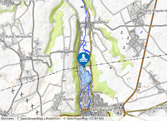 Base De Loisirs Vittefleur Lac De Caniel sur la carte