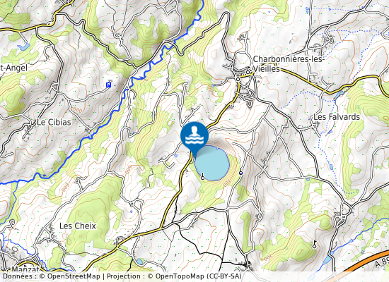 Gour De Tazenat sur la carte