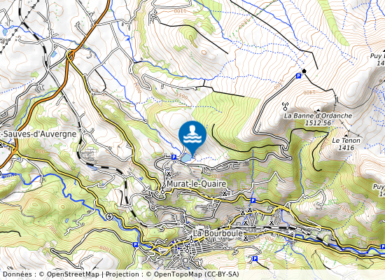 Etang De La Banne D Ordanche sur la carte