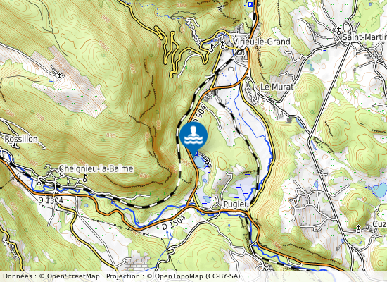 Virieu Le Grand - Lac De Virieu sur la carte