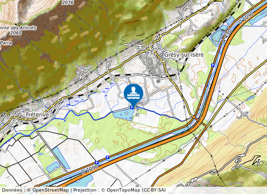 Plan D Eau Du Lac De Gresy sur la carte