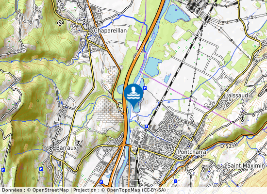 Pontcharra - Plan D Eau sur la carte