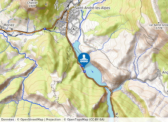 Plan Du Lac De Castillon sur la carte