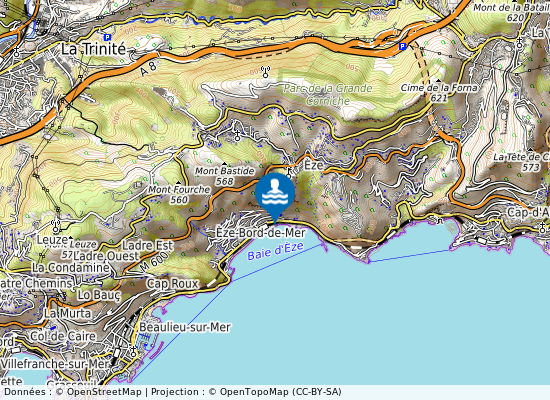 Eze sur la carte