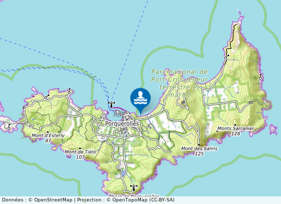 Porquerolles-Grande Plage (Courtade) sur la carte