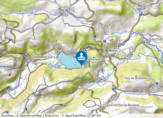 Lac Chambon : Plage Est sur la carte