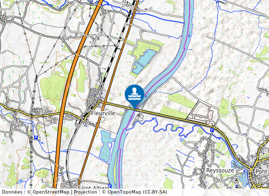 Pont-De-Vaux - Rive Gauche De La Saone En Aval Du Pont De Fleurville sur la carte