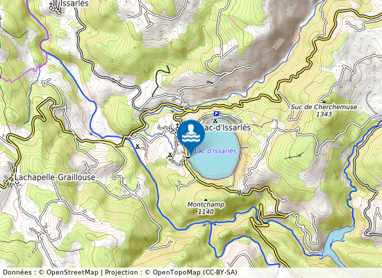 Le Lac D Issarles sur la carte