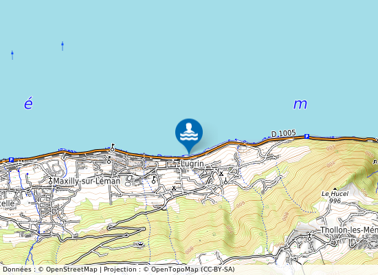 Lugrin  Vindry sur la carte