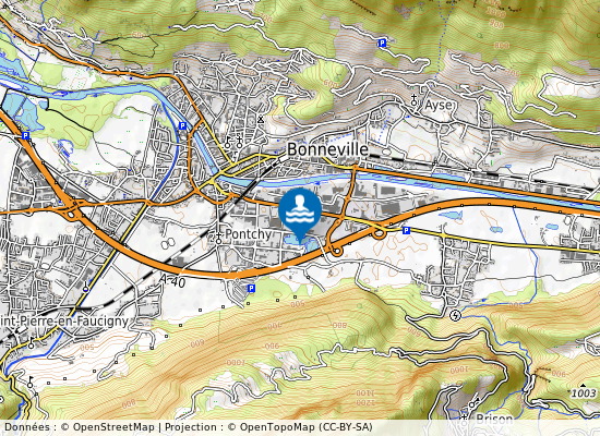 Bonneville  Motte Longue sur la carte