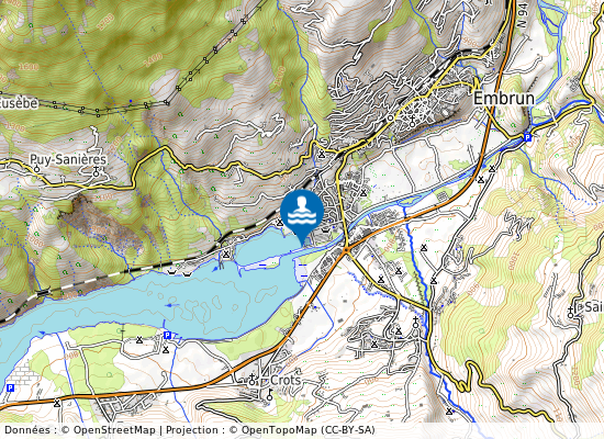 Plage Sud Embrun sur la carte