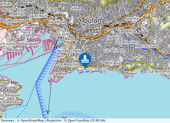 Plage Source Ouest sur la carte