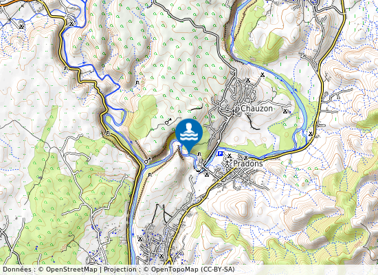 L Ardeche Au Lieu-Dit Moulin Du Grazel sur la carte