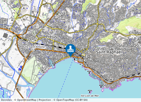 Plage Les Sablettes sur la carte