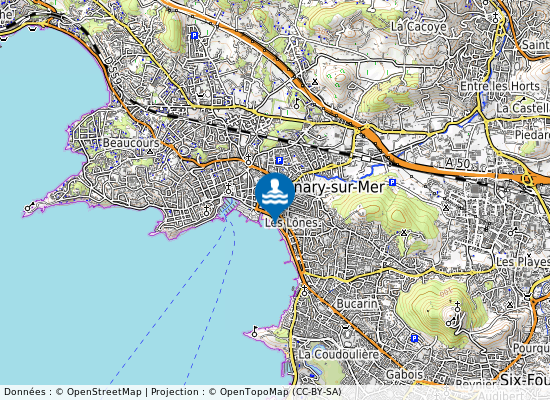 Plage Bonnegrace Ouest Les Lones sur la carte