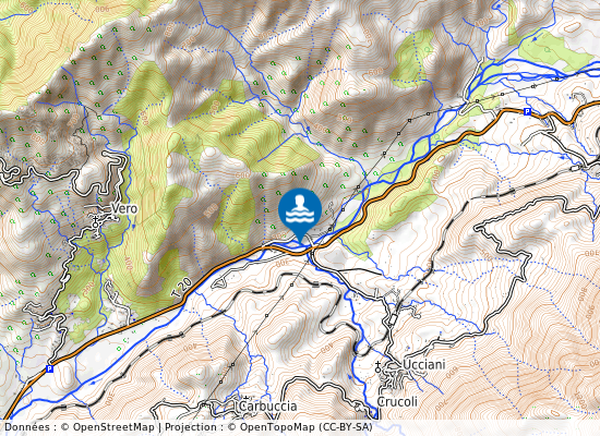 Pont D Ucciani sur la carte