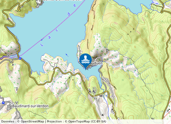 Plage De Bauduen sur la carte
