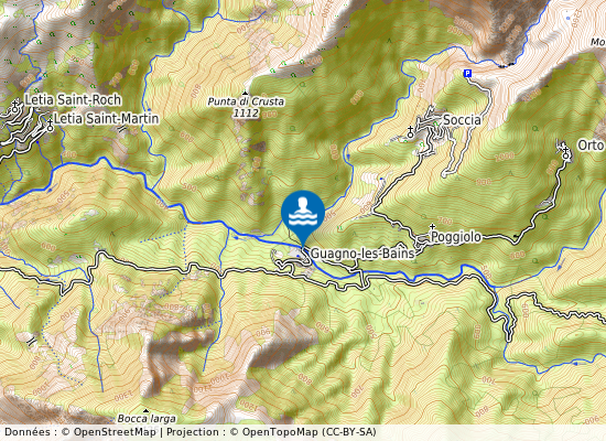 Pont De Guagno Les Bains sur la carte