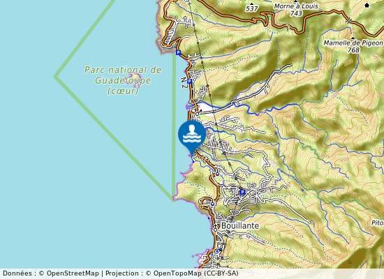 Anse A Sable sur la carte