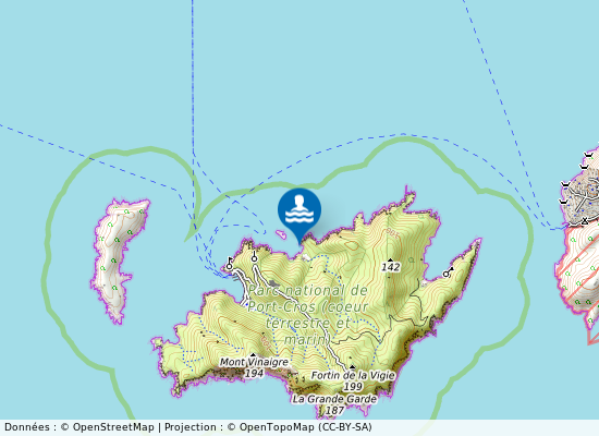 Ile De Port Cros-Baie De La Palud sur la carte