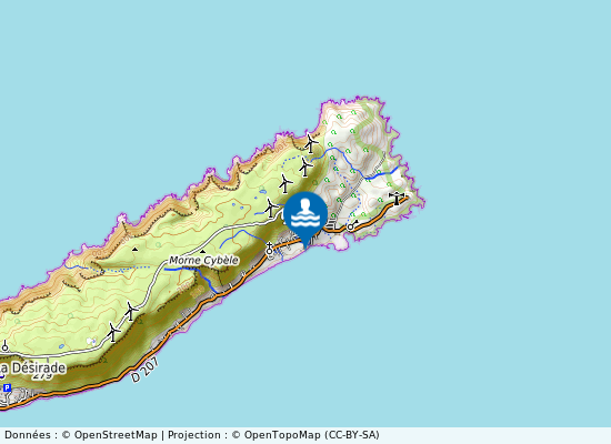 Baie Mahault sur la carte