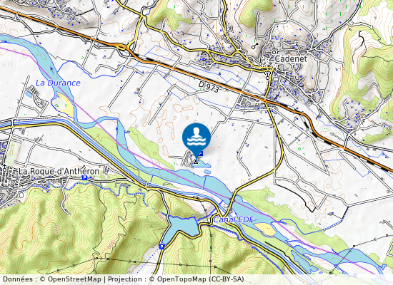 Plan D Eau Du Camping Val Durance sur la carte