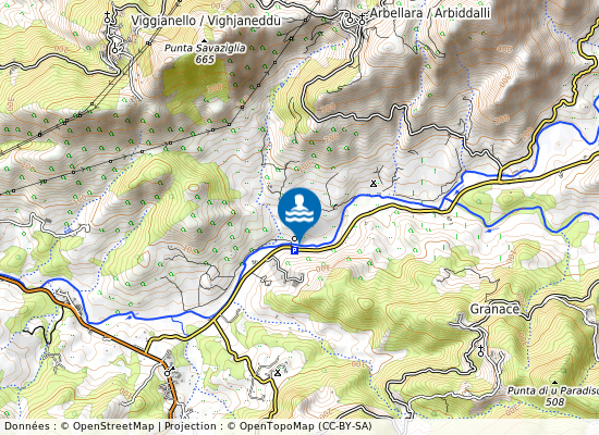 Pont Genois Spina Cavallu sur la carte