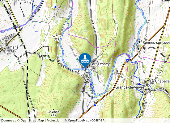 La Loue Au Pont De Port Lesney sur la carte