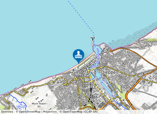 Dieppe-Plage sur la carte