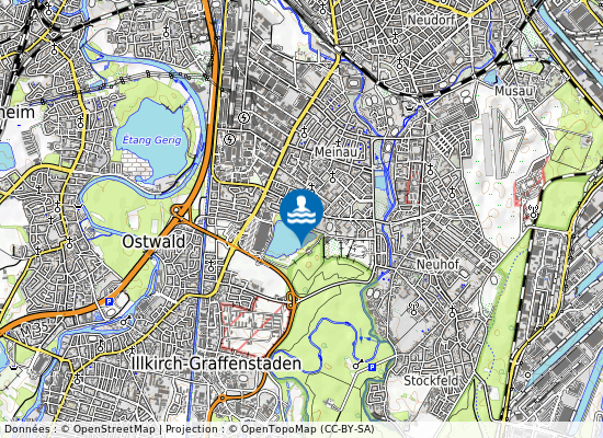 Le Baggersee Illkirch sur la carte
