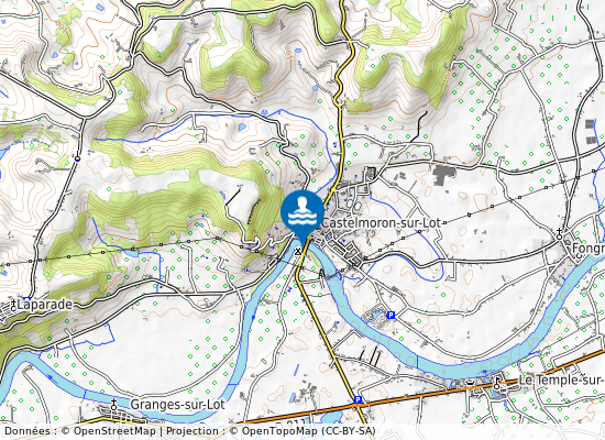 Plage De Castelmoron Lot sur la carte