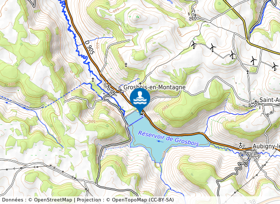 Grosbois-Contre Reservoir sur la carte