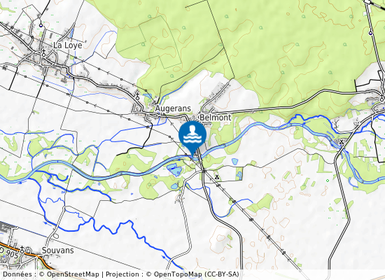 La Loue Au Pont De Belmont sur la carte