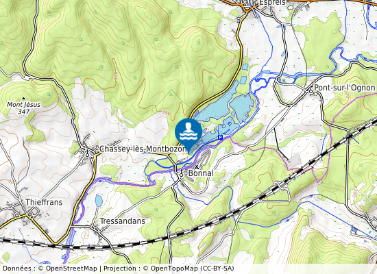 Baignade Des Forges De Bonnal sur la carte