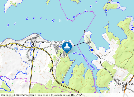 Giffaumont Plage Du Camping (Der) sur la carte