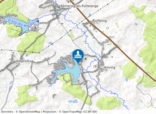 Etang De Hirbach sur la carte