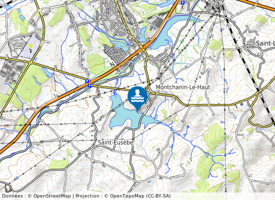 Etang Berthaud sur la carte