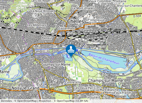 Champs-Sur-Marne - Base De Loisirs - Gb sur la carte