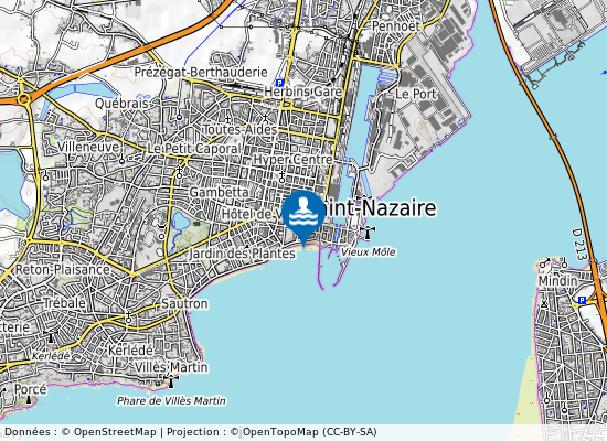 Grande Plage De Saint-Nazaire sur la carte