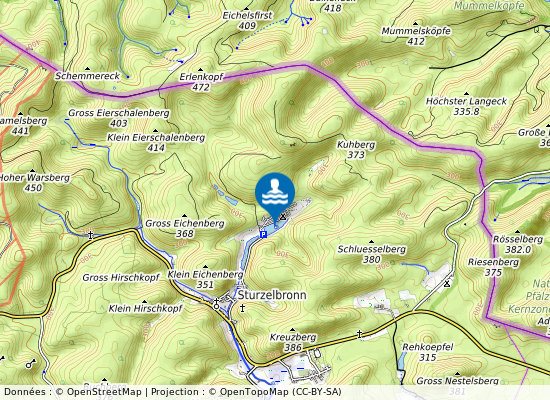 Etang Du Terrain De Camping sur la carte