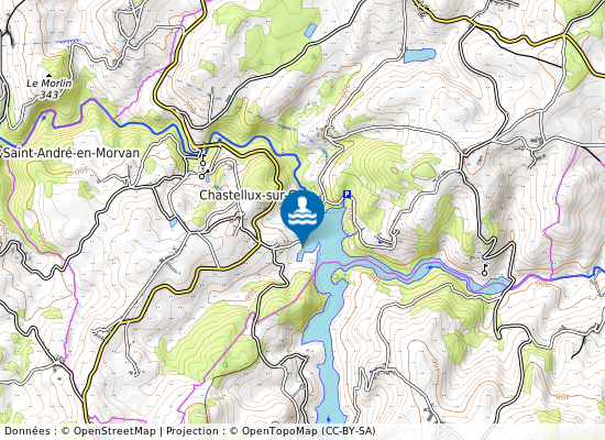 Chastellux Sur Cure sur la carte