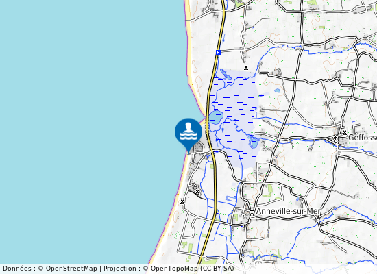 Anneville-Sur-Mer Face Rd 74 sur la carte